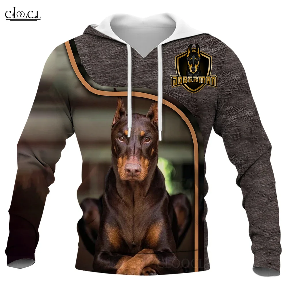 

CLOOCL Men Hoodie Doberman Dog 3D Printed Animal Hooded Sweatshirt Women Streetwear Pullover Male Jacket Teenage Clothing