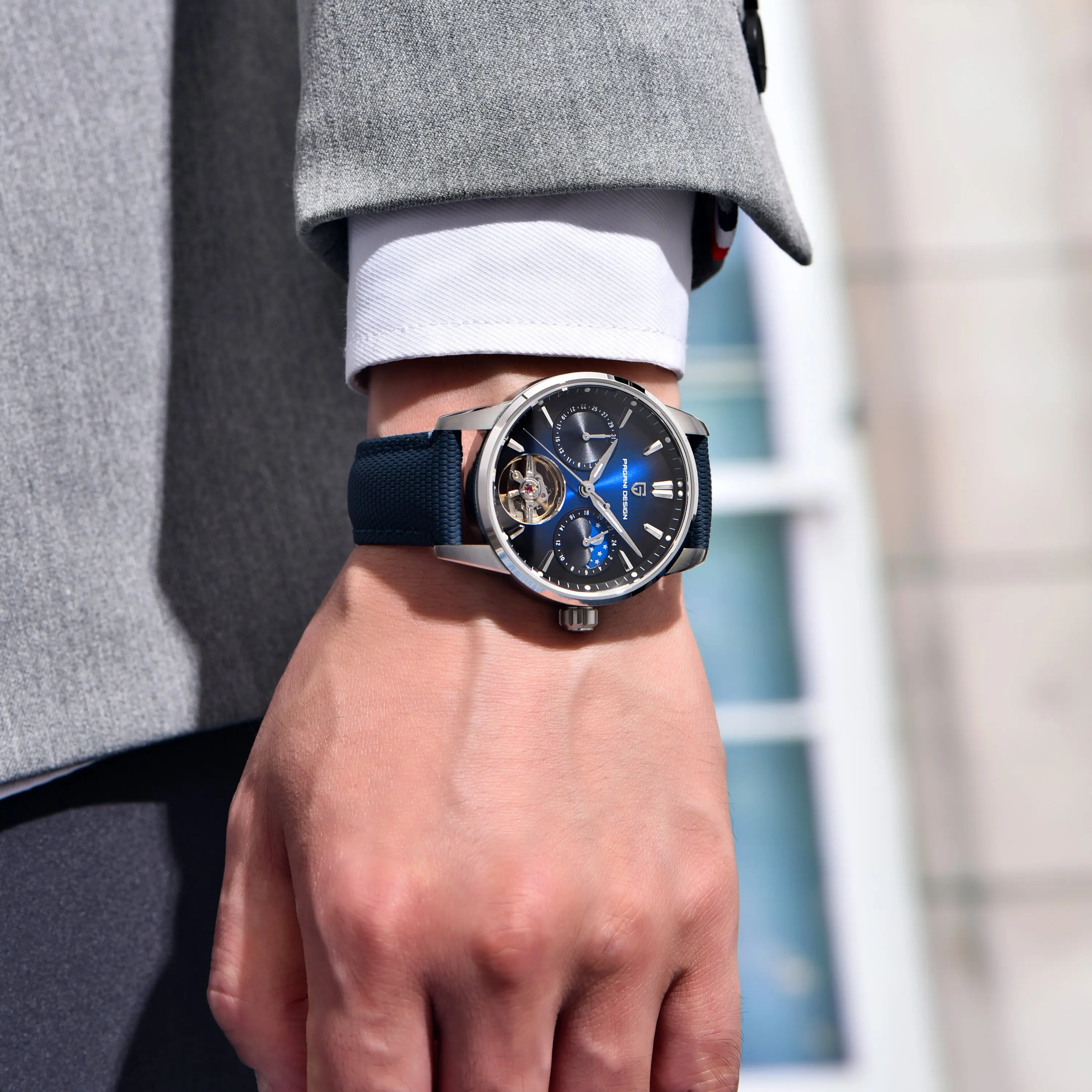 PAGANI DESIGN Men Business Dre - Moonphase Complication Watch 评论和价格