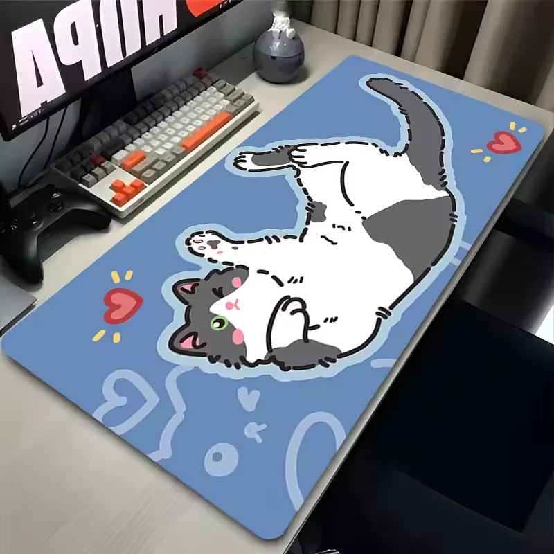 

Kawaii Anime Play Mat Cute Cartoon Cat Gaming Speed Computer XXL Leather Mouse Pad Office Gamer Cabinet Keyboard Desk Decoration
