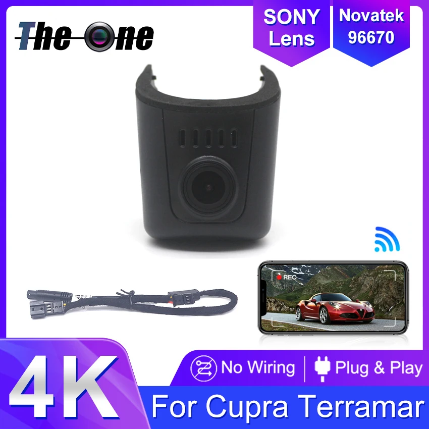 

Видеорегистратор 4K для Cupra Terramar 2024-2026: передняя и задняя камеры, Wi-Fi, запись видео