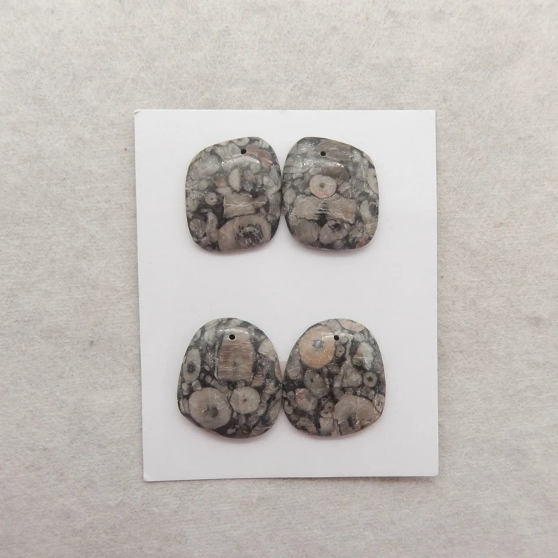 

4pcs Natural Stone Mushroom Jasepr Earrings Beads Nugget Semiprecious Fashion Jewelry Accessories for Women 21x19x4mm 20x17x4mm