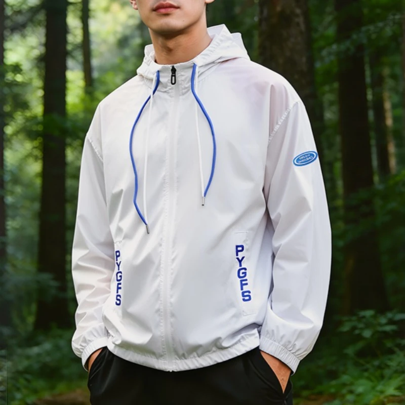 

Мужские ультралегкие спортивные куртки с капюшоном для защиты от солнца UPF 50+, ветровки для кемпинга и походов