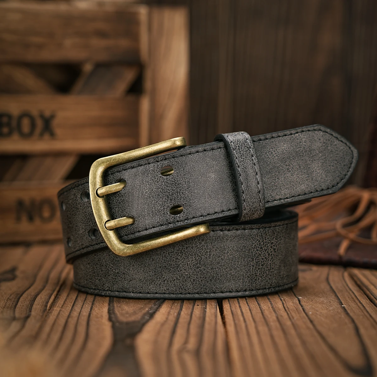 Vintage-Gürtel aus PU-Leder mit Legierungsschnalle, Unisex für Männer und Frauen, um ein personalisiertes Modeaccessoire im Western-Stil zu schaffen – Detail 3