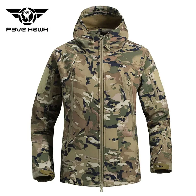 Men Outdoor New Tactical Jacket Windproof Waterproof Soft Shell Sharkskin Coat Fleece Warm Outdoors Mountaineering Clothes