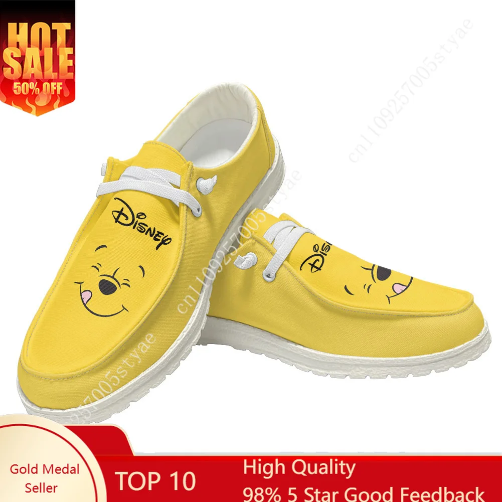 

Повседневная обувь Disney Winnie the Pooh, мужская и женская обувь на плоской подошве, дышащая легкая обувь для улицы, высококачественная повседневная обувь на плоской подошве