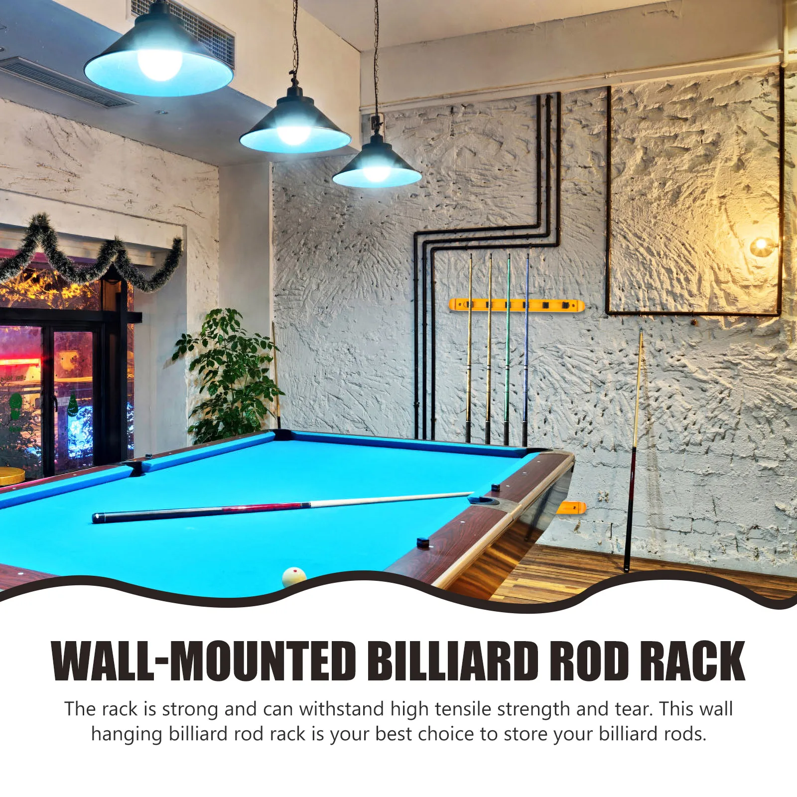 

1 Set Wall Mount Wooden Billiard Cue Rack Multi-Hole Pool Stick Holder Durable Storage Display Stand For Pool Table Accessories