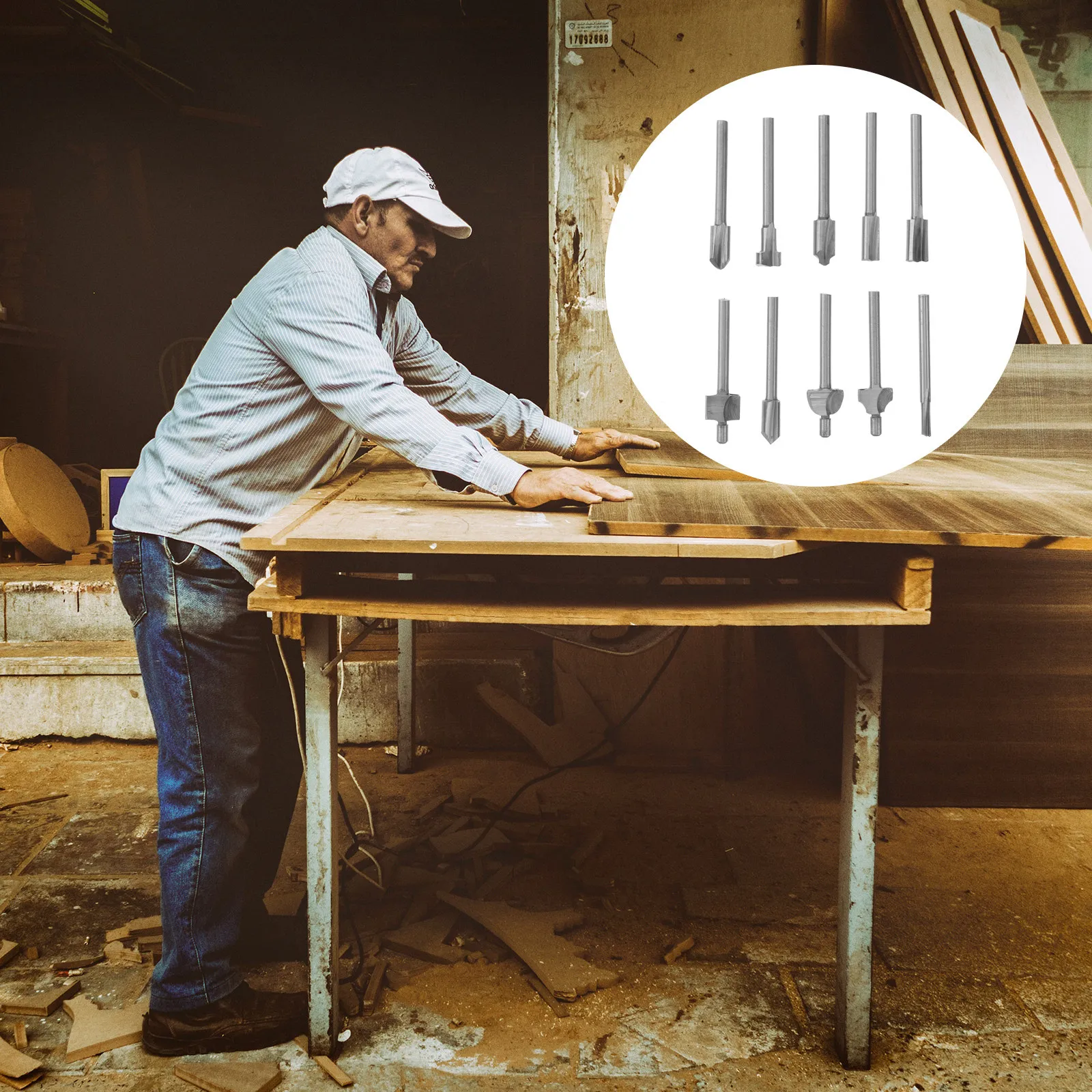 

10Pcs 3Mm Hss Titanium Nitride Router Bits Electric Trimming Machine Cutting Cnc Milling Mute Mirror Grinding Surface