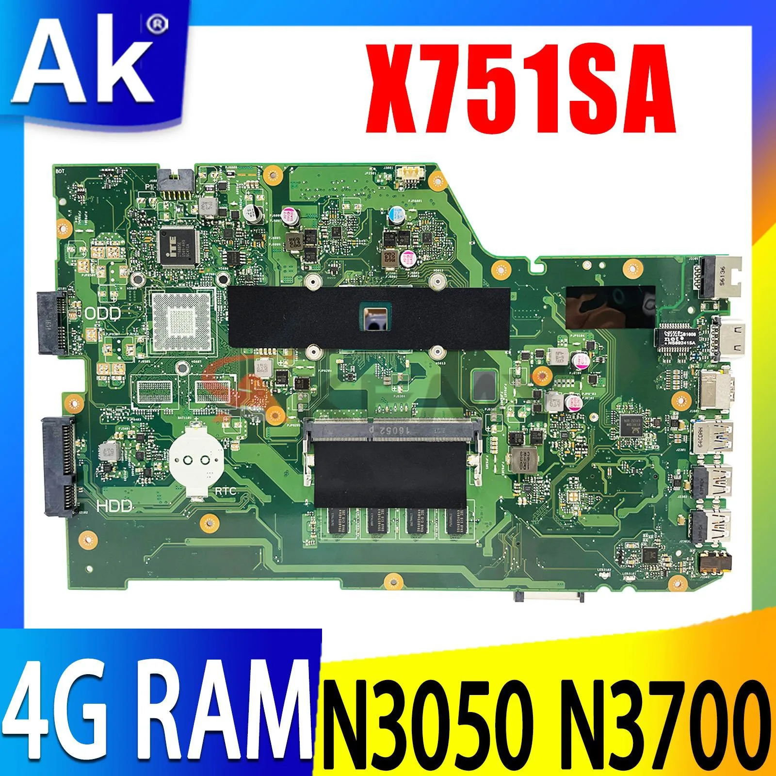 

ShenzhenX751SA Laptop Motherboard For ASUS X751S X751SJ X751SV X751SA Notebook Mainboard N3700 N3710 N3150 N3160 N3050 N3060 4GB