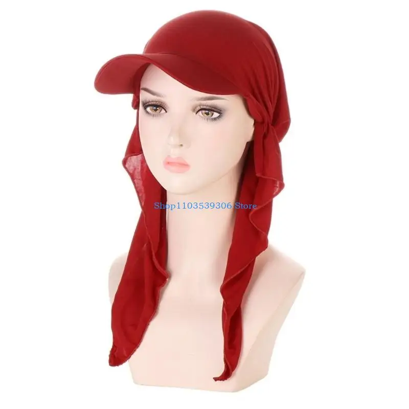 400A Fast Drying Headscarf Baseball Hat for Adult Breathable Hijab Turban Hat Lightweight Scarf Hat Outdoor Hijab Scarf Hat