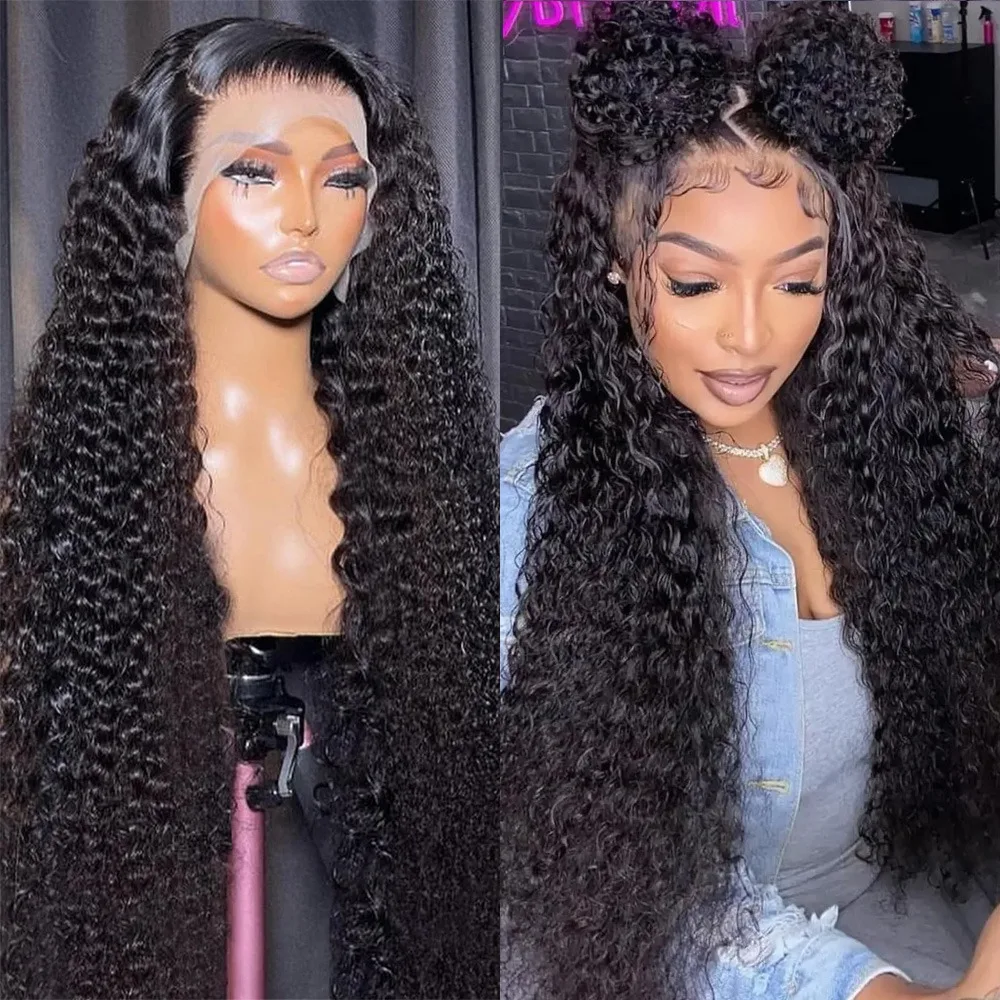 

7x6 13x6 Loose Deep Wave Natural Human Hair Wigs 360 HD Water Curly Full Lace Frontal Wigs Brazilian 40In For Women 200% Density
