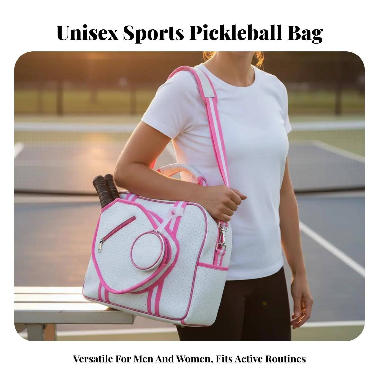 Pickleball Paddle Holder Bag Breathable Large Capacity Pickleball Bag Crossbody Sports Tote Adjustable Shoulder Strap Waterproof view 5
