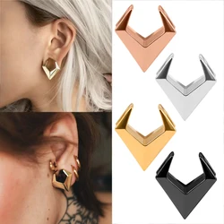 Vanku-expansor de tapones de túnel de oreja de sillín geométrico de acero inoxidable, ensanchadores, medidores, pendientes, Piercing, joyería corporal, 2 piezas