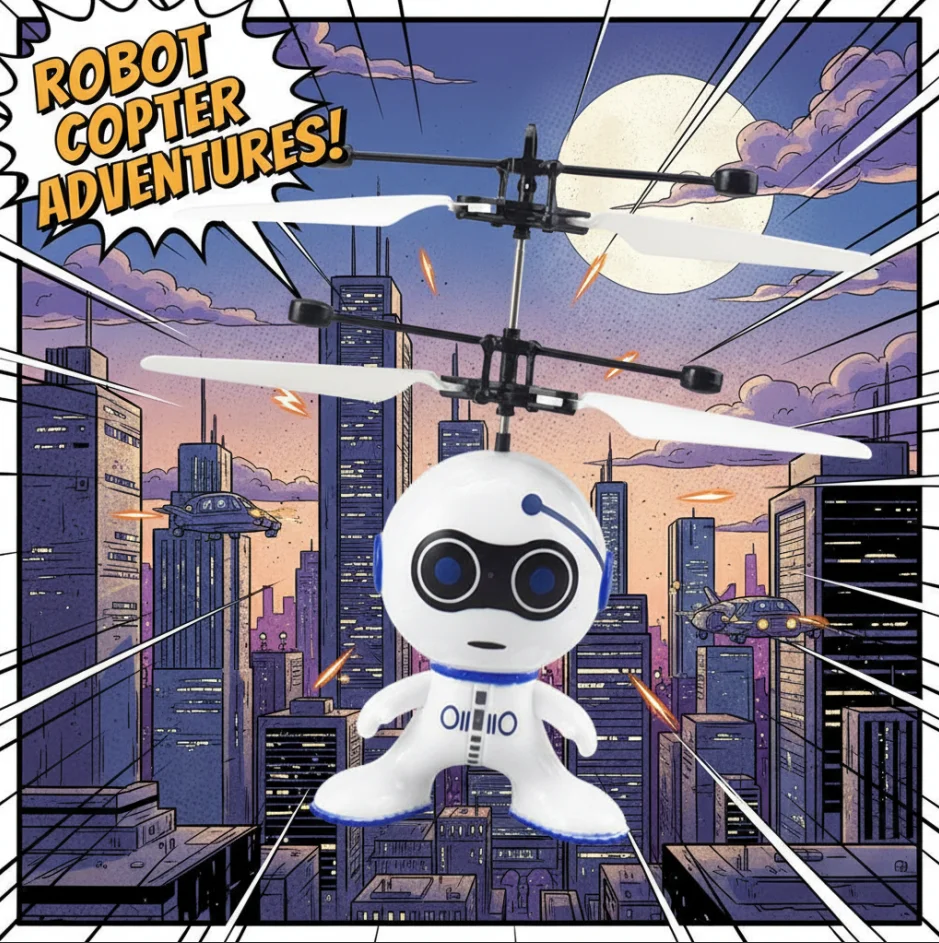 

Induction Flying Helicopter Toy with Colorful Crystal Ball Children's Educational Gift Hot-Selling Interactive Holiday Present