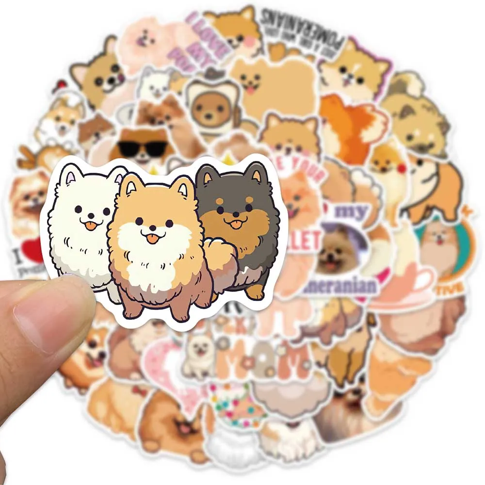 50 Stuks Schattige Pomeranian Hond Sticker Damon Graffiti Stickers Voor Laptop Bagage Telefoon Shell Plakboek Koelkast Prachtige Stickers