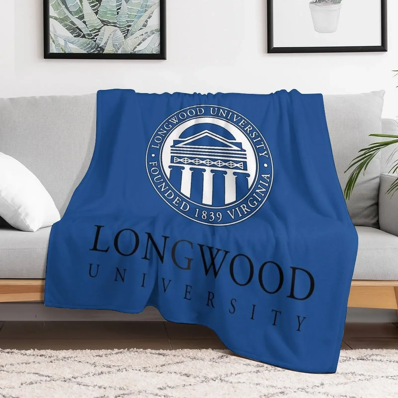 Longwood University Throw Blanket Plaid on the sofa Cute Polar Blankets