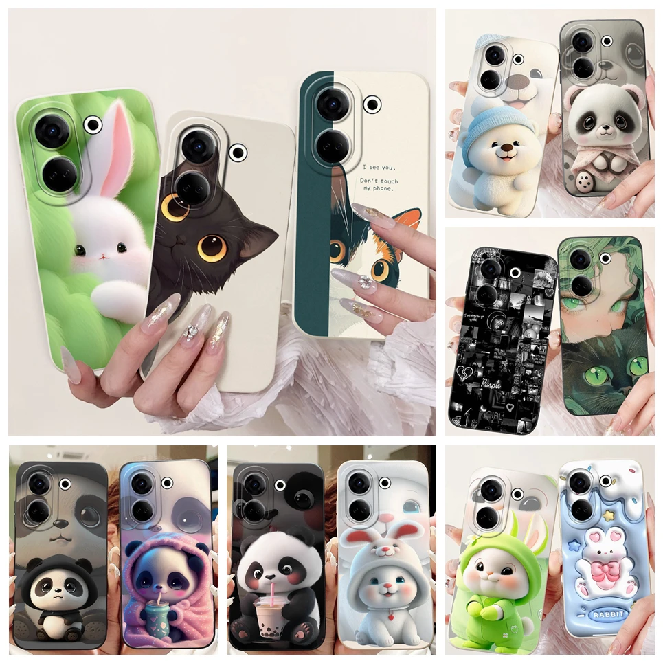 For Tecno Camon 20 20Premier Case Camon 20 Pro 4G 5G 20sPro Phone Case Lovely Cartoon Luxury Flower Painting Cover Soft Silicone