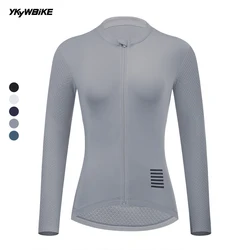 YKYWBIKE Women's Cycling Jersey Long Full Sleeve Breathable Road Bike Shirt Female Bicycle Jersey MTB Cycling Clothing