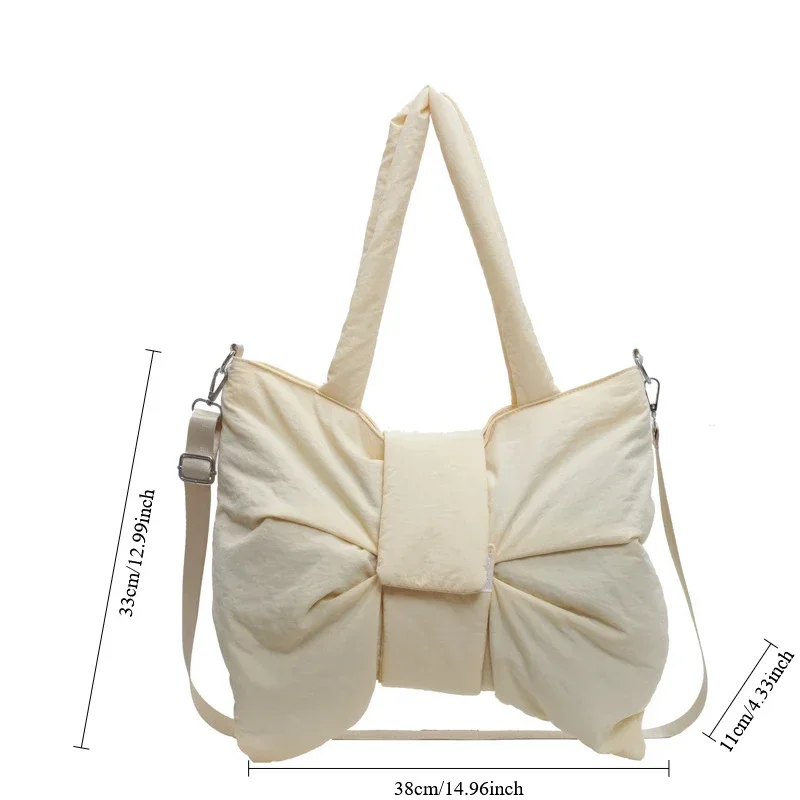 موضة القوس النايلون مبطن حمل حقيبة مصمم لينة البخاخ المرأة حقائب الكتف Crossbody بسيطة خمر حقائب اليد سعة كبيرة 2024 #6