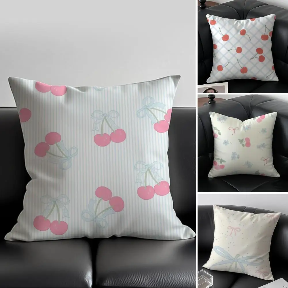 

Наволочка с вишневым цветочным принтом, защита от пылевых клещей, невидимая молния, шелковистая плюшевая подушка