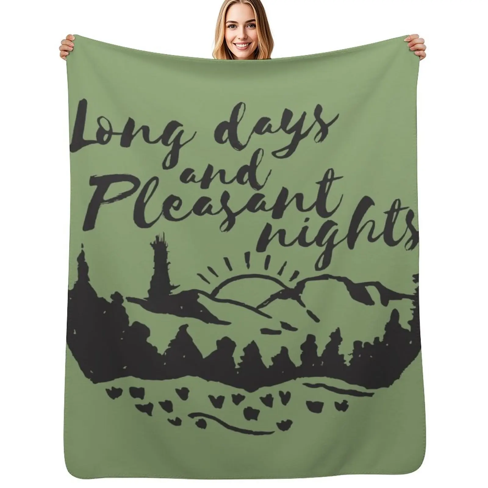 

Long Days and Pleasant Nights Throw Blanket Cozy Sofa Blanket for TV Watching Napping