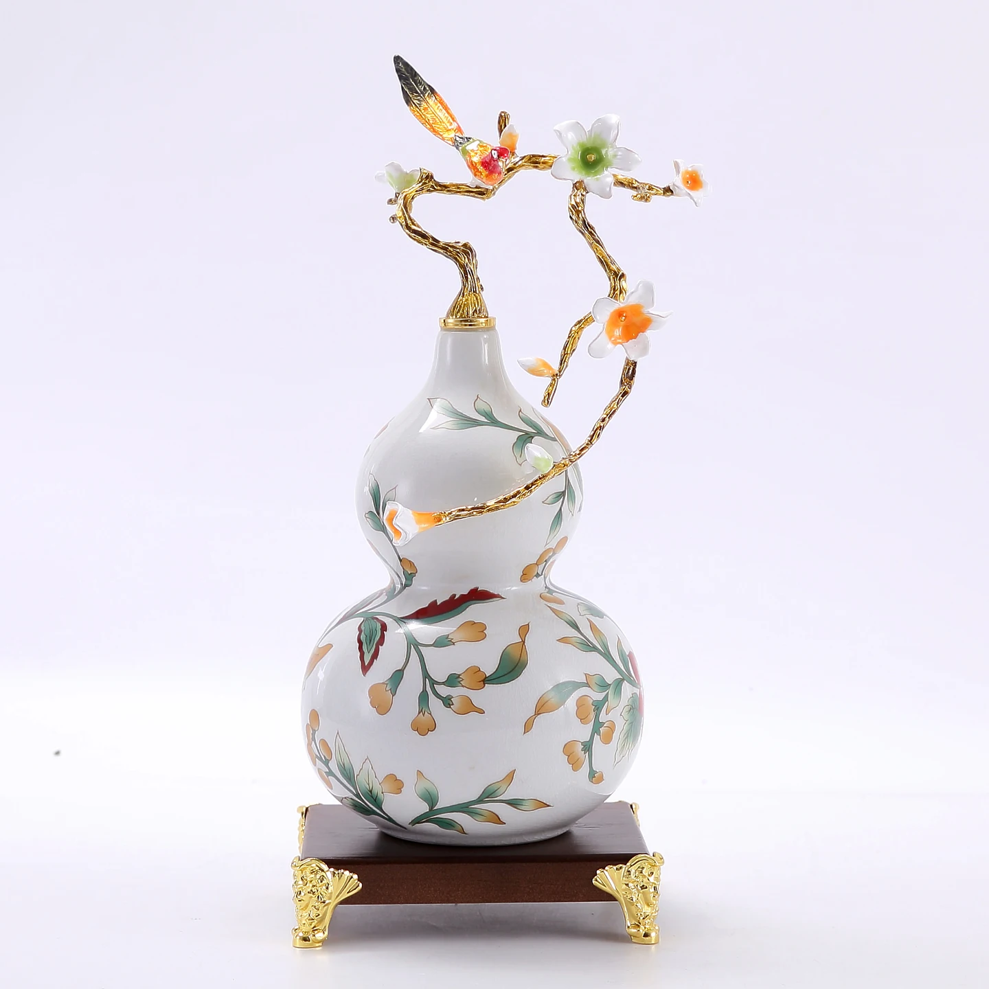 

Ceramic gourd ornament, high-grade enamel color handicrafts, new Chinese style living room entrance TV cabinet decoration