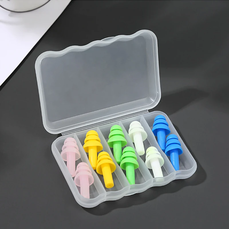 10pcs/box Soft Anti-noise Ear Plug Waterproof Silicone Sleeping Earplugs For Adult Children Sleep Aid Earplug Ears Hear Protect