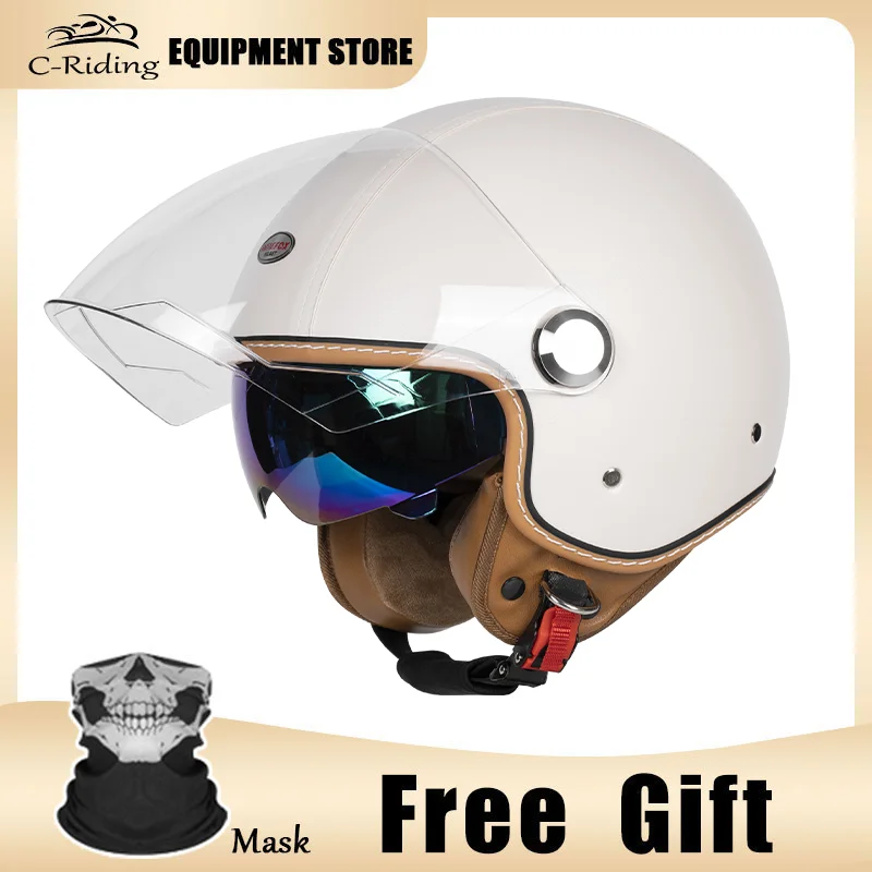 

Hot Sale in Autumn and Winter 3/4 Open Face Motorcycle Helmet with Windproof Shield and Warm Lining Perfect for Cold Weather