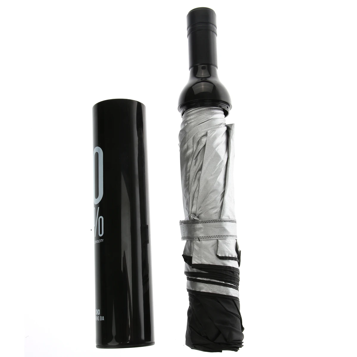 

Black Wine Bottle Sun Rain Umbrella Folding Compact Manual Strong Waterproof Uv Protection Umbrella Anti Uv Sun Unbrella