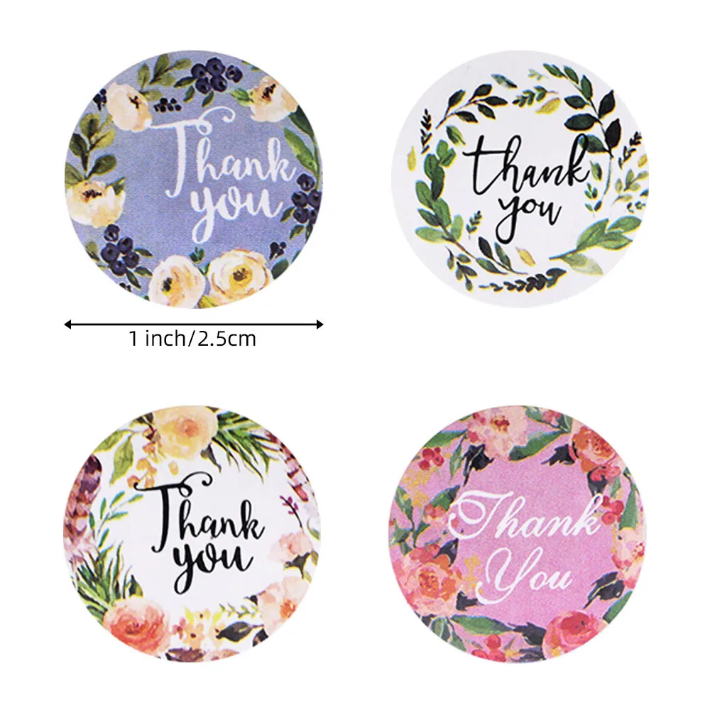 100-500Pcs Round Wedding Party Stickers Thank You Stickers Handmade Sticker Gift Baking Seal Label Stationery Sticker