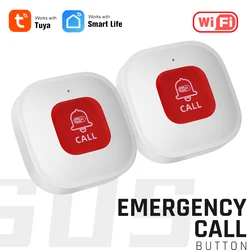 Tuya WiFi Smart SOS Call Button Wireless Caregiver Pager Phone Alert Transmitter Emergency Call Button for Kids Elderly Patient