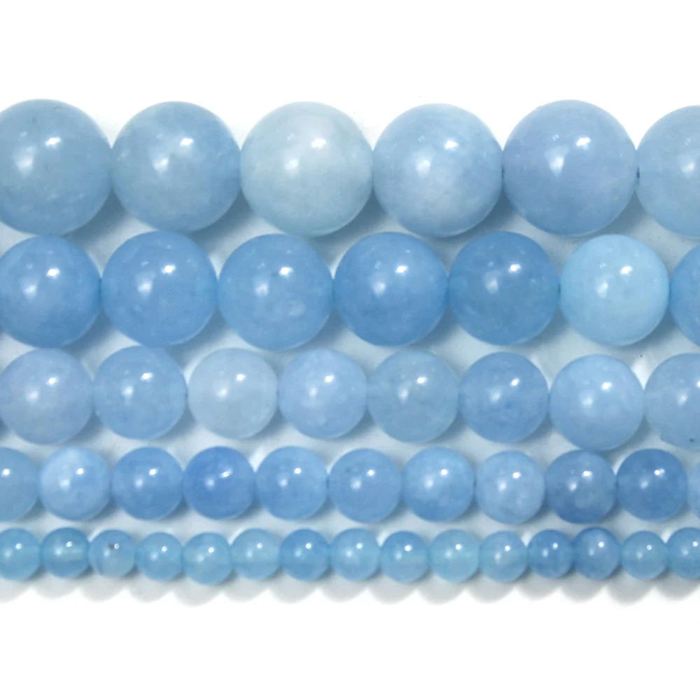 الحجر الطبيعي الزبرجد الخرز الجولة فضفاض خزر عازل صنع المجوهرات 4/6/8/10 مللي متر أساور يدوية الصنع القلائد الأذن ترصيع