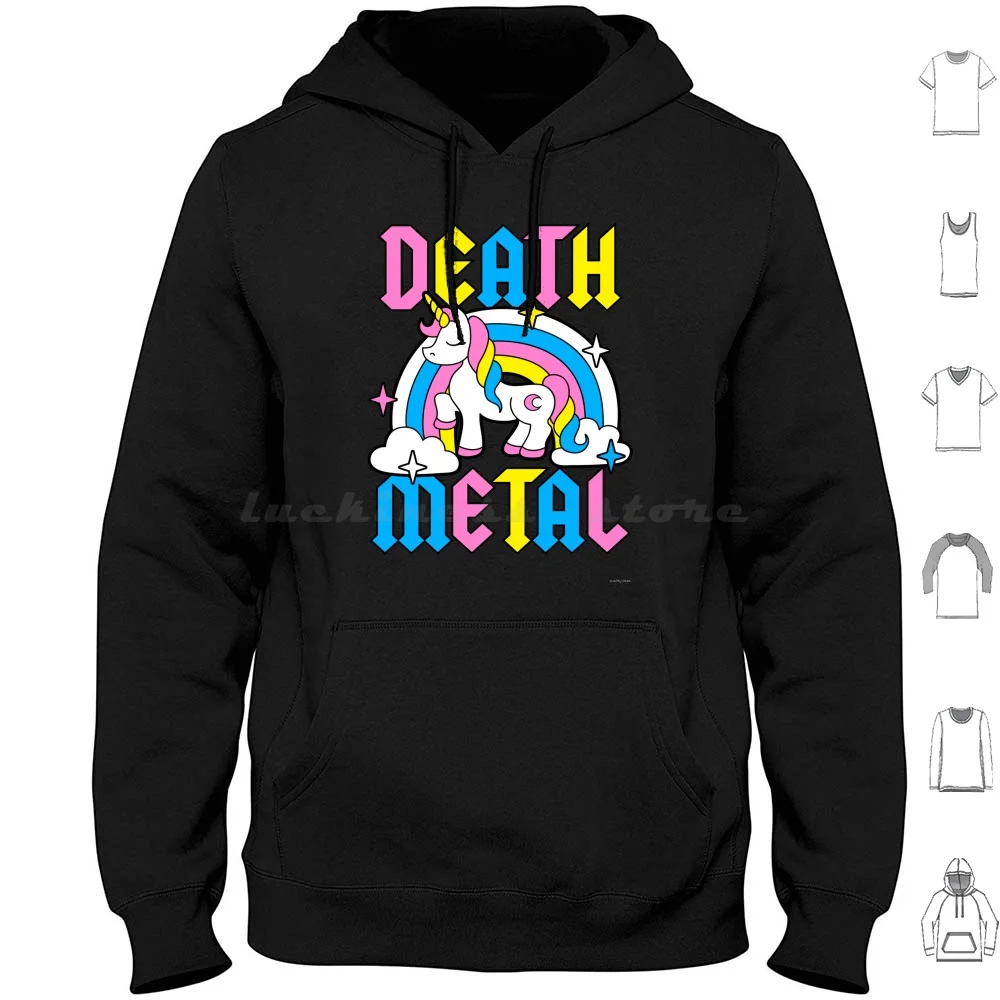 Death Metal Unicorn Rainbow Funny Hoodies Long Sleeve Unicorn Death Metal I Do What I Want Unicorns Cute Retro Rainbow