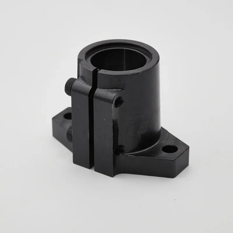 SHFTL Extended Steel Black Nickel Plated Guide Shaft Support Optical Shaft Fixed Opening Flange Type
