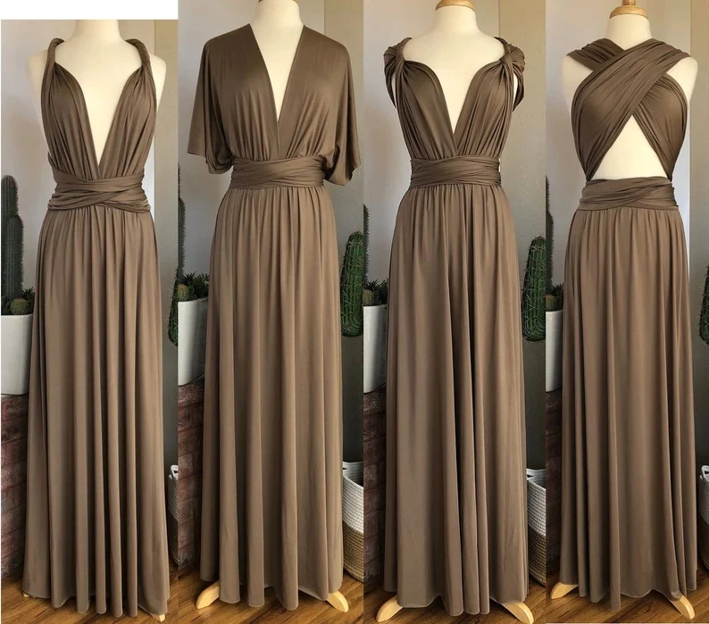 OLIVE GREEN Sega Bridesmaid Dress Floor Length LONG Maxi Infinity Dress Multiway Dress Formal Wrap Sexy Evening Wedding Dresses