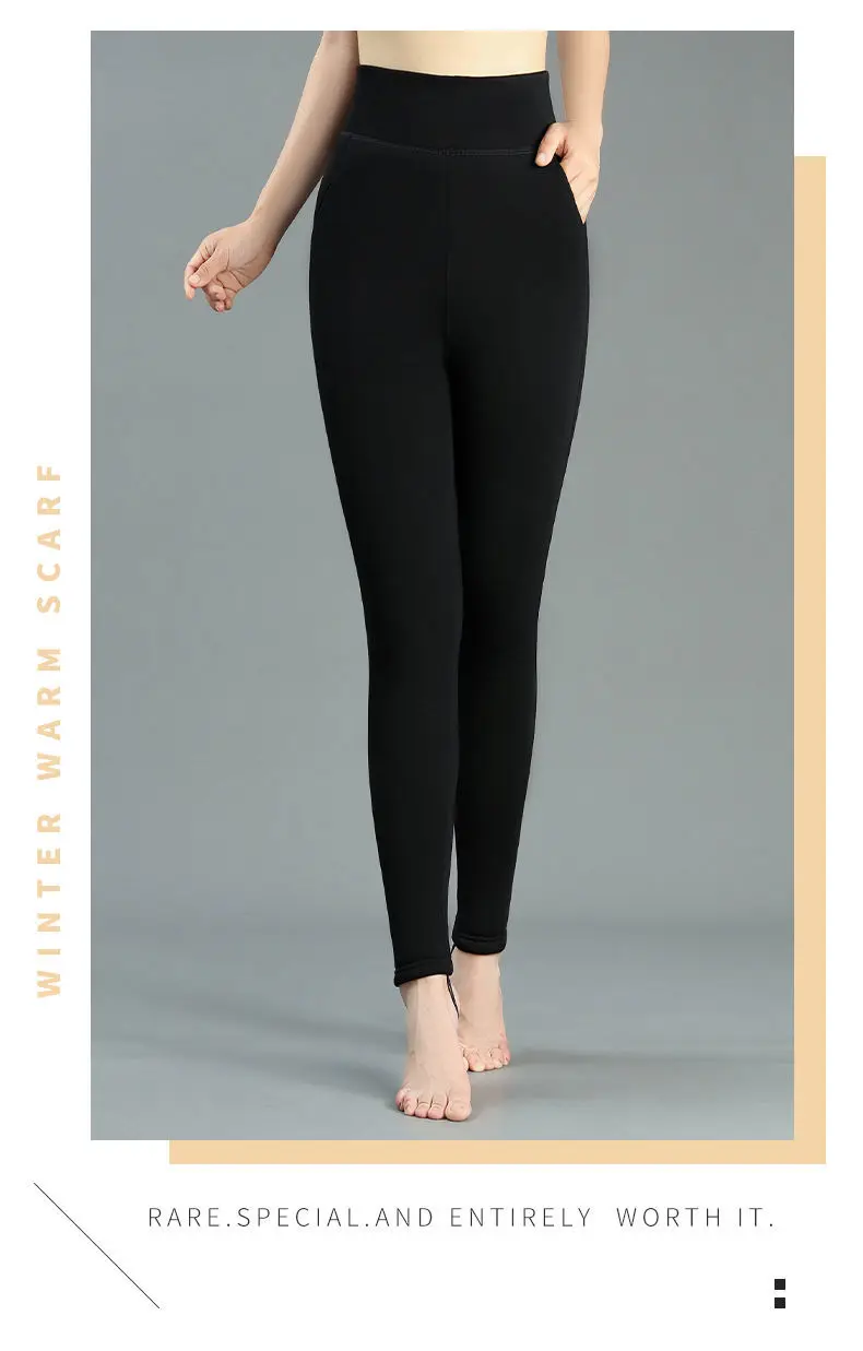 Solid Color Cotton Pants Women\'s Winter Outer Wear Pants Thickened Cashmere Warm Pants Modal Black Plus Velvet Autumn and Winter