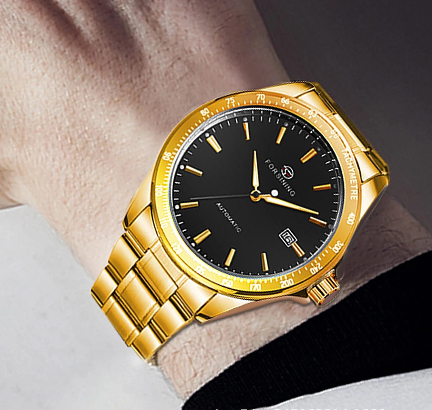 Luxurious High-End Business Men's Mechanical Watch, Round Dial, Automatic Winding, Skeleton Design, Stainless Steel Strap, with Calendar Display, High-End Feel, Light Luxury, Fashionable, Casual, Versatile, Trendy Men's Wristwatch, the Best Gift for Him