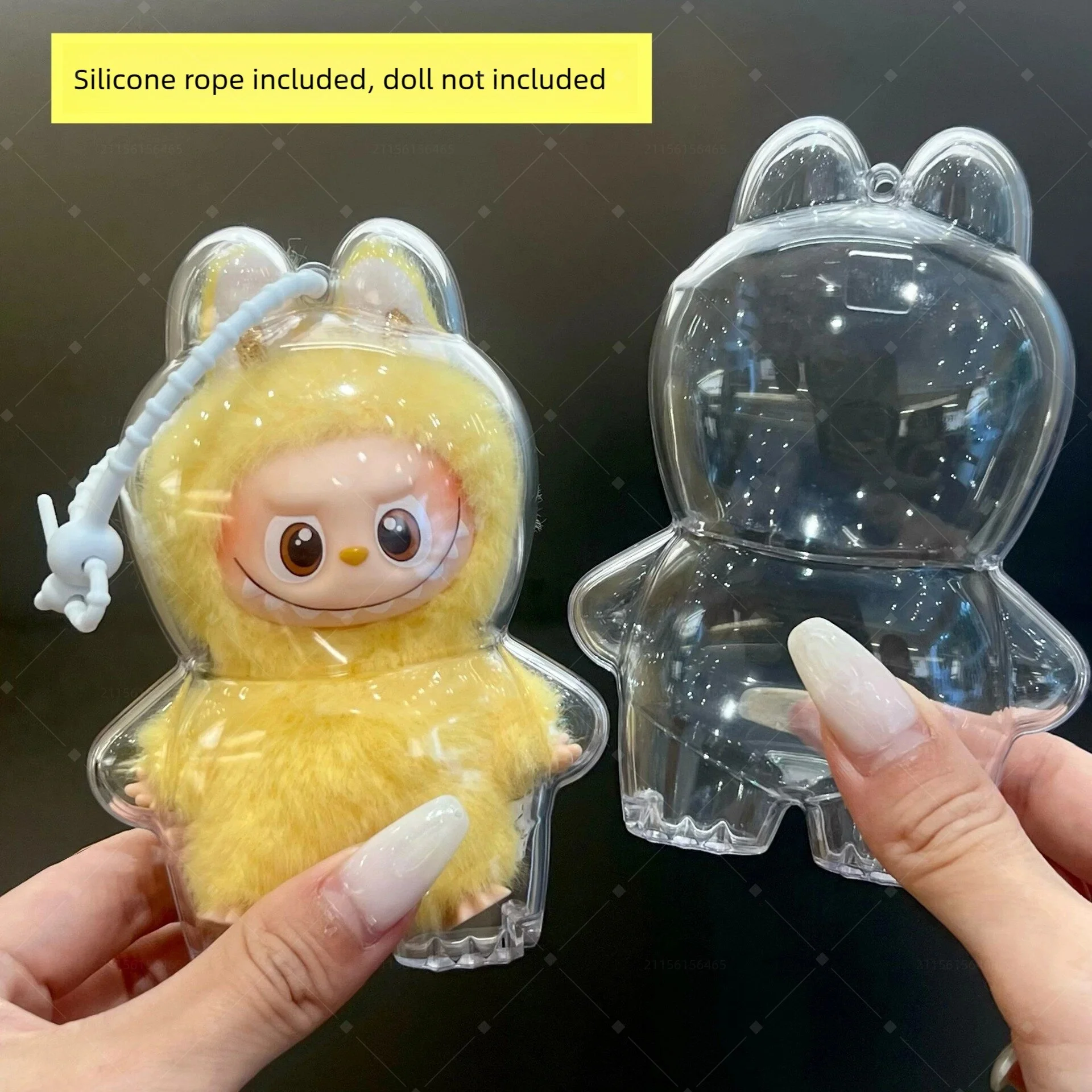 NEW Transparent Protective Case For LABUBU 4 PIN FOR LOVE Series Vinyl Plush Doll Dust Cover Storage Box For LABUBU Accessories