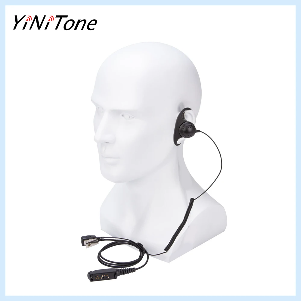 PTT Headset Mic for SEPURA STP8000 STP8030 STP8035 STP8040 STP8080-Clear Audio, D-Type Earpiece, Collar Clip, Spring Cable