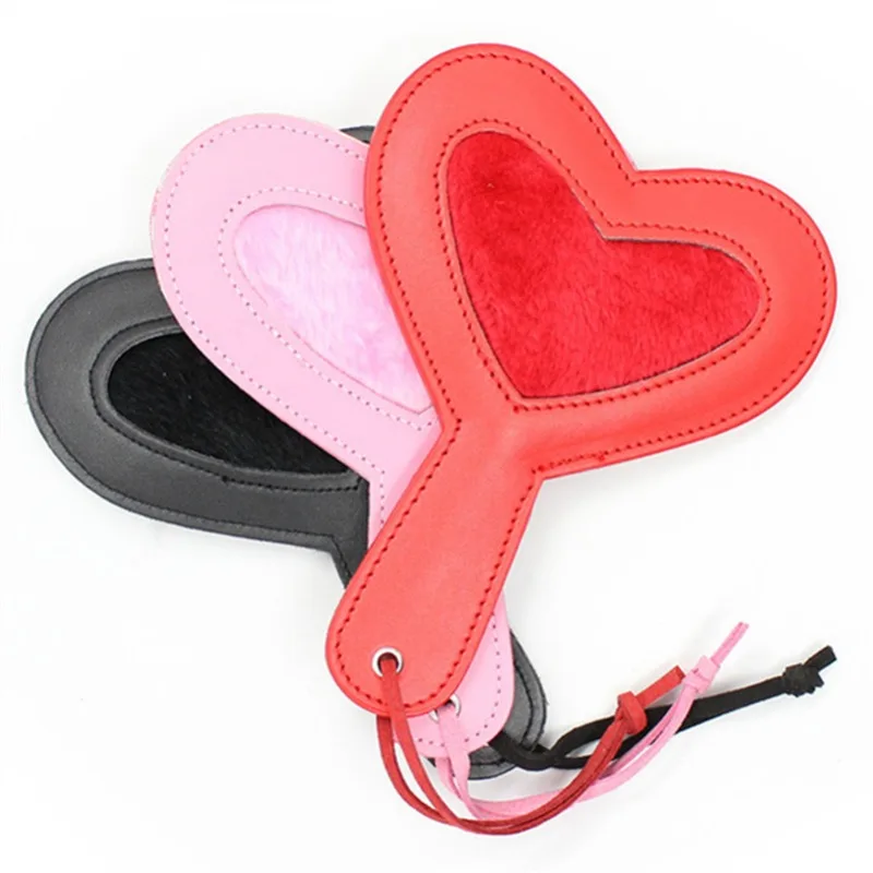 

NEW Thick Fancy Leather Spanking Paddle Fetish Sex Adults Games Product for Lover BDSM Sexy Whip Flogger Heart Sex Flirting Toys