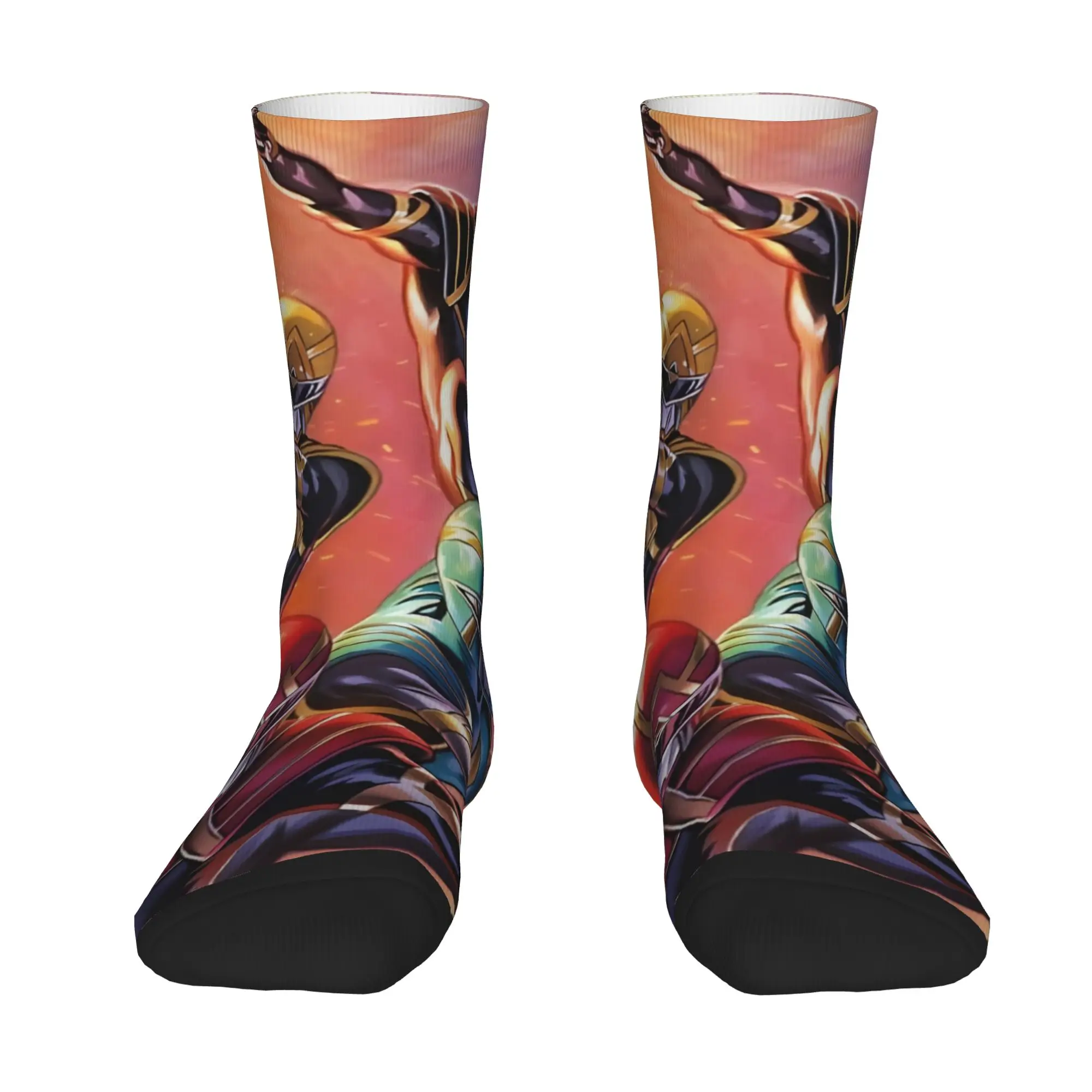 Socks Retro Power Rangers   All Characters Crazy Men's compression Socks Unisex  Funny Crew Sock