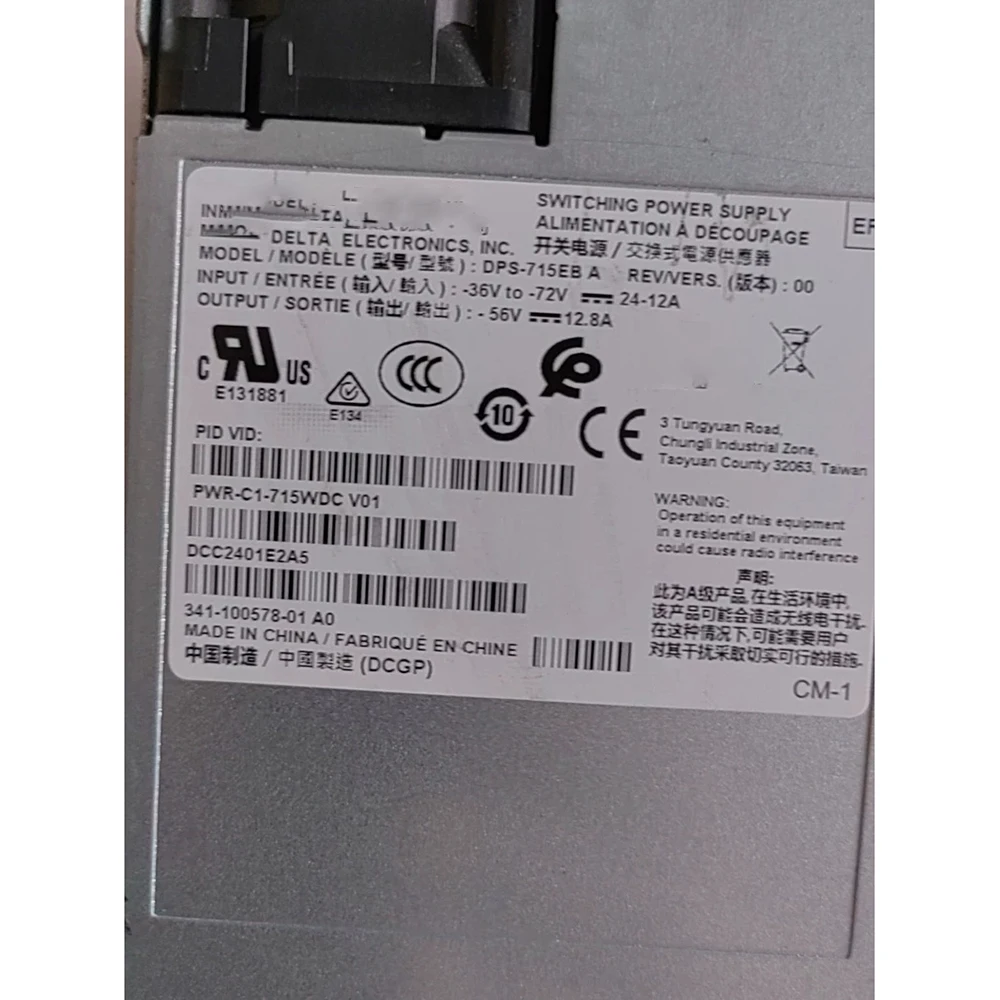 1pcs For Cisco 715W DC Power Supply Is Used In WS-C9300 Switch DPS-715EB A PWR-C1-715WDC