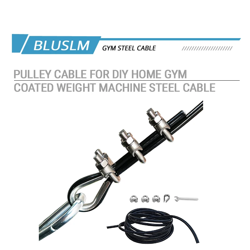

5mm TPU Coated Steel Replacement Cable - Heavy Duty Fitness Pulley System Accessories for Home Gym Weight Machines