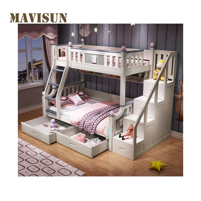 Princess Child-Mother  High And Low  Two-Layer Bunk  Multifunctional Combination Solid Wood Girl Child