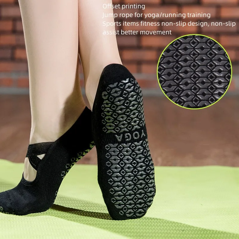 Summer new terry silicone non-slip socks Pilates socks yoga socks professional female cross strap ballet dance