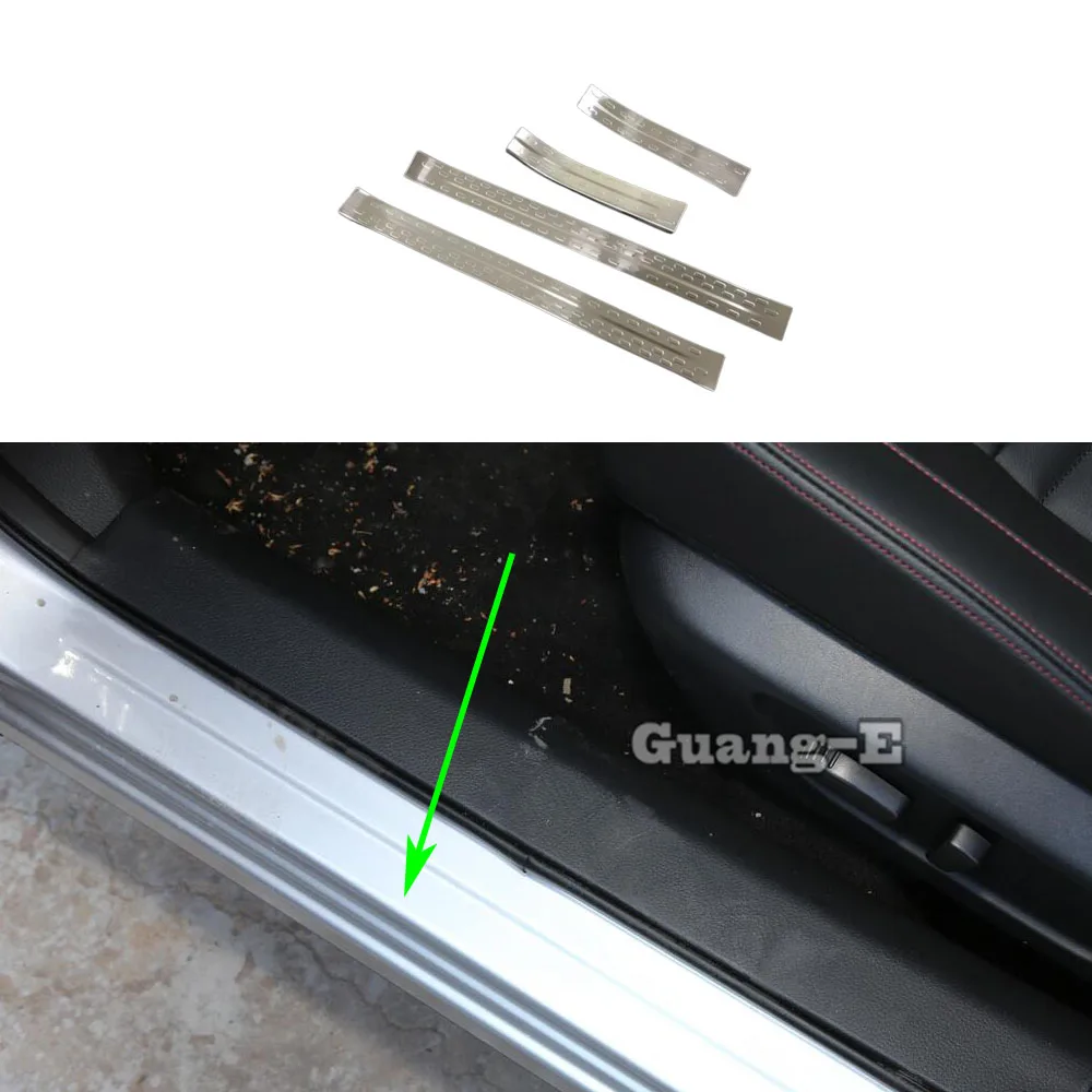 

Stick Stainless Steel Pedal Door Scuff Plate Cover Threshold External Trim 4PCs For Nissan Qashqai j11 2019 2020 2021 2022 2023