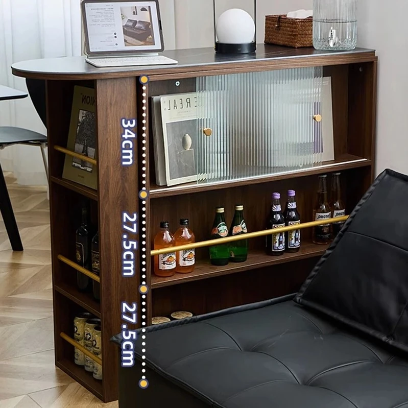 طاولات بار من الخشب الصلب القديم، أثاث المطبخ، خزانة تخزين زجاجية، مصمم نورديك، طاولة عالية للمنزل، طاولة تلسكوبية