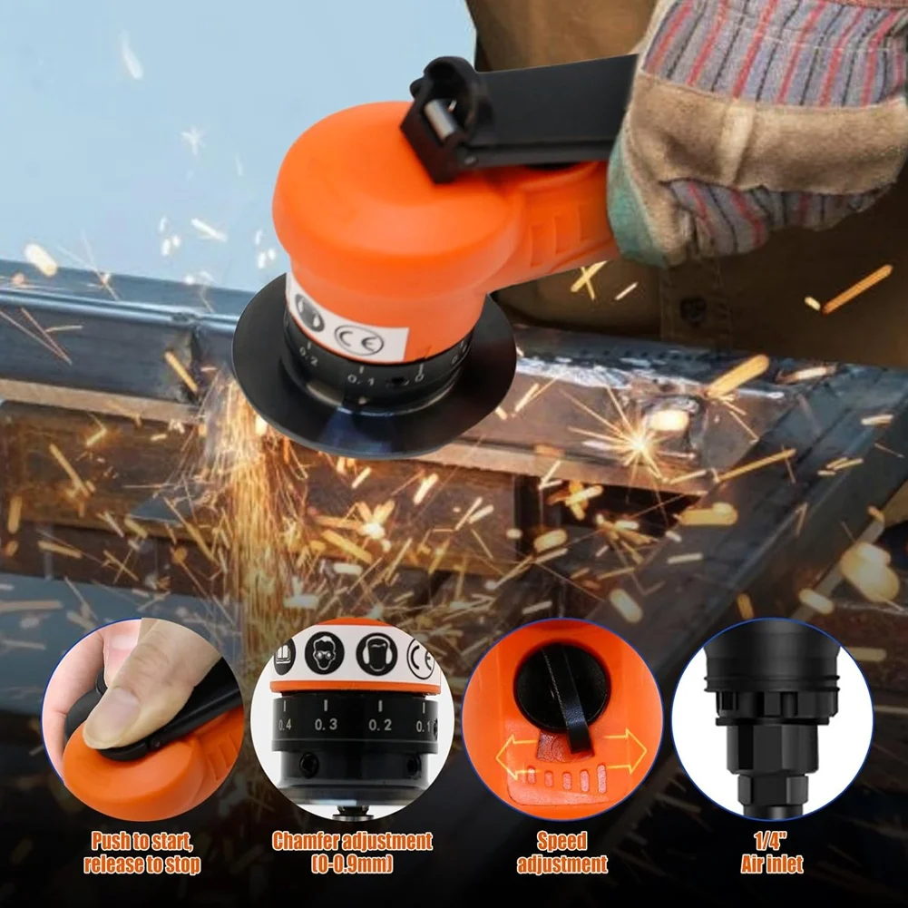 IALJ-Mini Chamfering Machine,Handheld Air Bevelingmachine Pneumatic Tool Air Beveling Tool Edge Beveler
