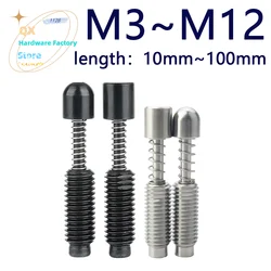QX536 Good Quality Retractable Spring Plunger Carbon Steel/Stainless Steel Threaded Spring Loaded Plunger Allowable M8/M10/M12