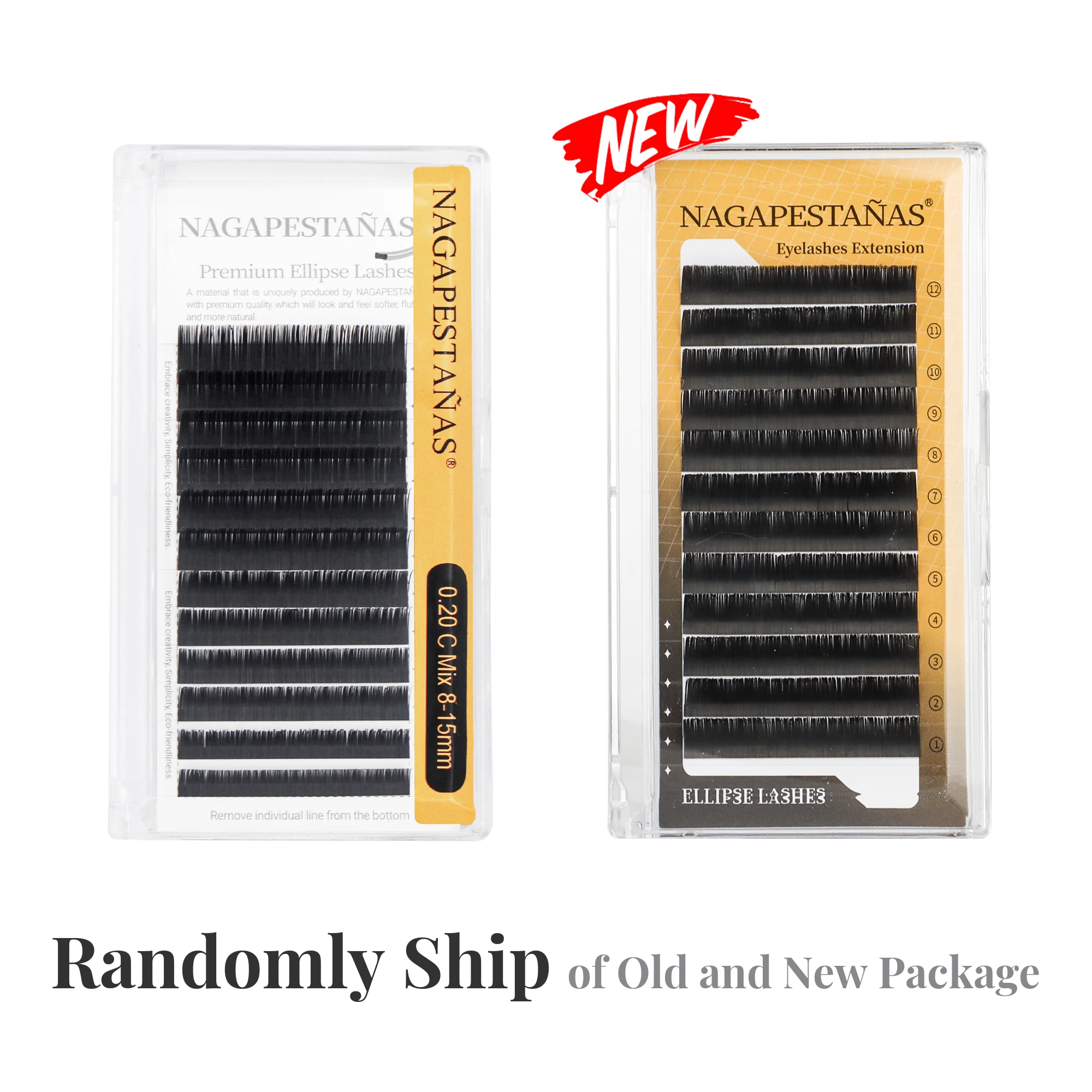 NAGA-flat eyelashes black Color ellipse eyelash extensions no but best NAGARAKU natural super soft flat shape extension supplies makeup lashes Premium NAGA lashes