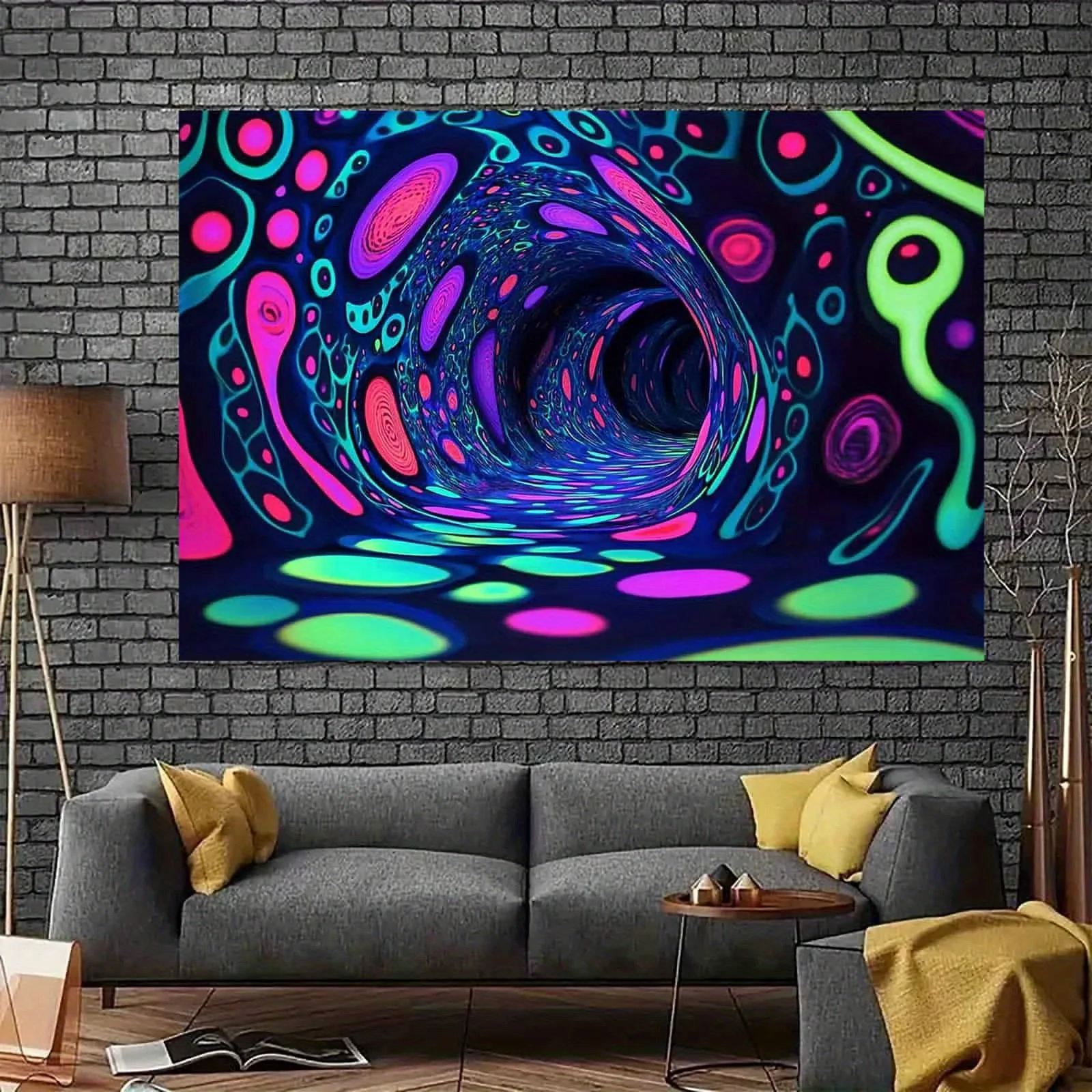 

Whimsical Wonderland Fluorescent Tapestry, Create a Charming Quiet PlaceUV tapestry wall hanging bedroom home party decoration